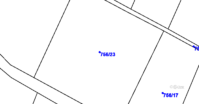 Parcela st. 756/23 v KÚ Libuň, Katastrální mapa
