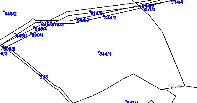 Parcela st. 844/1 v KÚ Libuň, Katastrální mapa