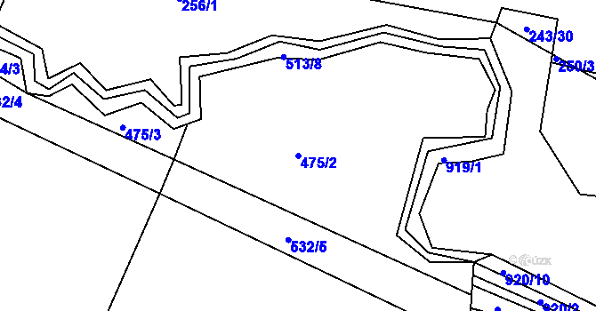 Parcela st. 475/2 v KÚ Libunec, Katastrální mapa