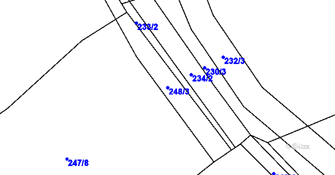 Parcela st. 248/3 v KÚ Libunec, Katastrální mapa