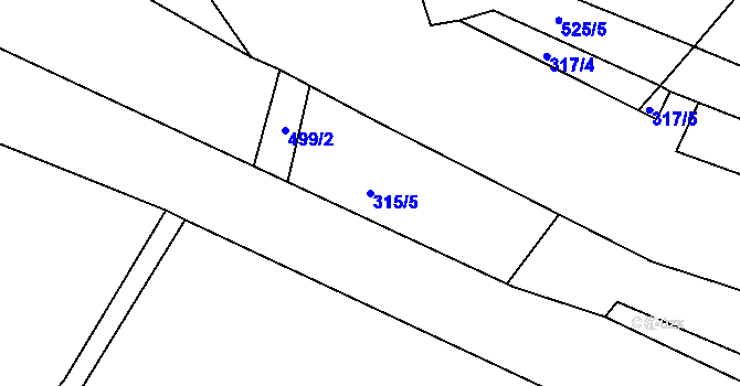 Parcela st. 315/5 v KÚ Libunec, Katastrální mapa