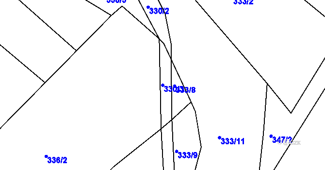 Parcela st. 330/3 v KÚ Libunec, Katastrální mapa