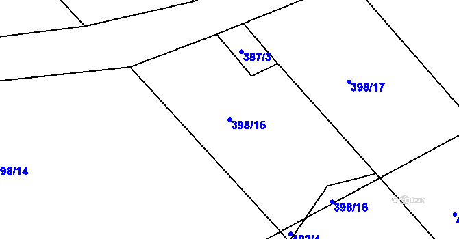 Parcela st. 398/15 v KÚ Libunec, Katastrální mapa