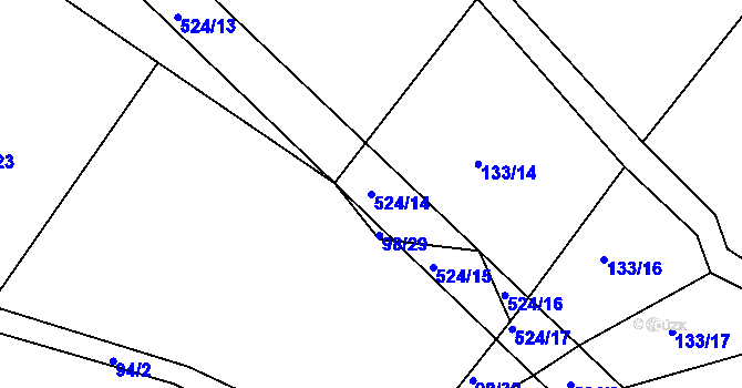 Parcela st. 524/14 v KÚ Libunec, Katastrální mapa