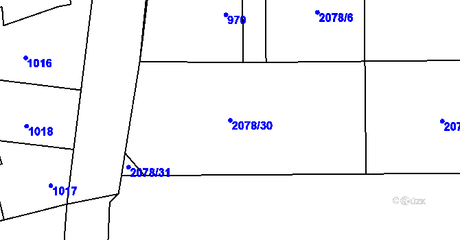 Parcela st. 2078/30 v KÚ Libušín, Katastrální mapa