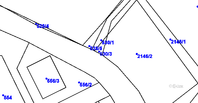 Parcela st. 530/3 v KÚ Libušín, Katastrální mapa