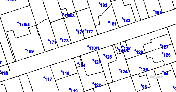 Parcela st. 130/1 v KÚ Libušín, Katastrální mapa