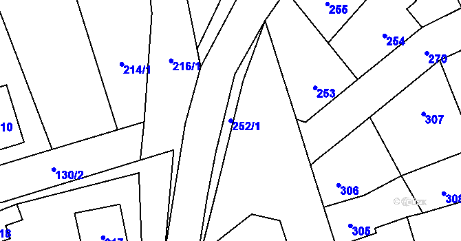 Parcela st. 252/1 v KÚ Libušín, Katastrální mapa