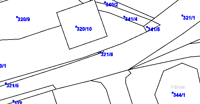 Parcela st. 321/8 v KÚ Libušín, Katastrální mapa