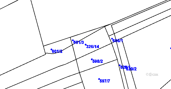 Parcela st. 326/14 v KÚ Libušín, Katastrální mapa