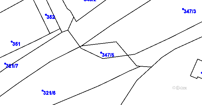 Parcela st. 347/5 v KÚ Libušín, Katastrální mapa