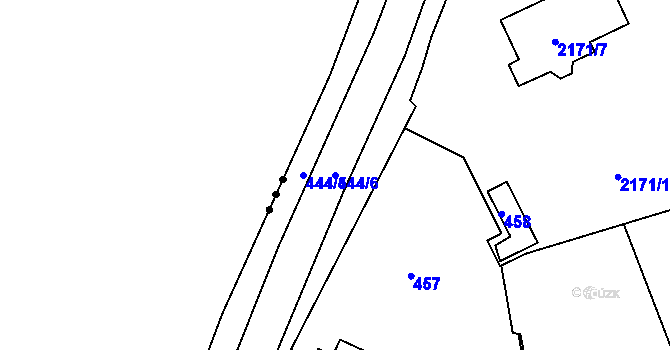 Parcela st. 444/6 v KÚ Libušín, Katastrální mapa
