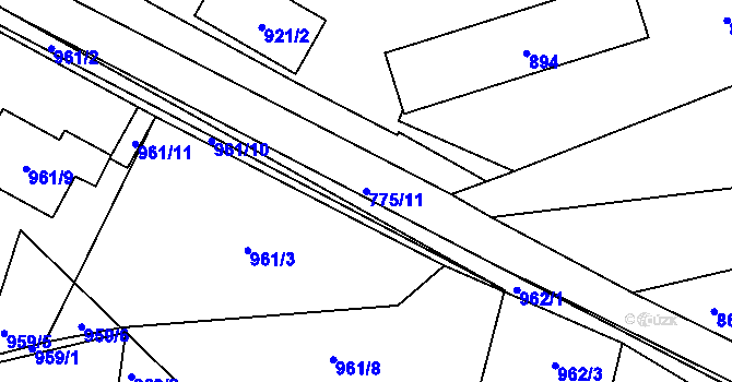 Parcela st. 775/11 v KÚ Libušín, Katastrální mapa