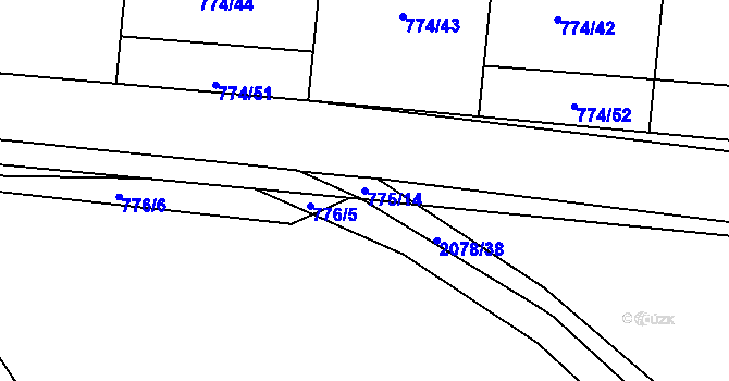 Parcela st. 775/14 v KÚ Libušín, Katastrální mapa