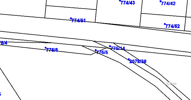 Parcela st. 776/5 v KÚ Libušín, Katastrální mapa
