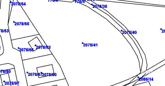 Parcela st. 2078/41 v KÚ Libušín, Katastrální mapa