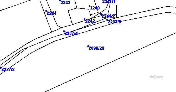 Parcela st. 2098/29 v KÚ Libušín, Katastrální mapa