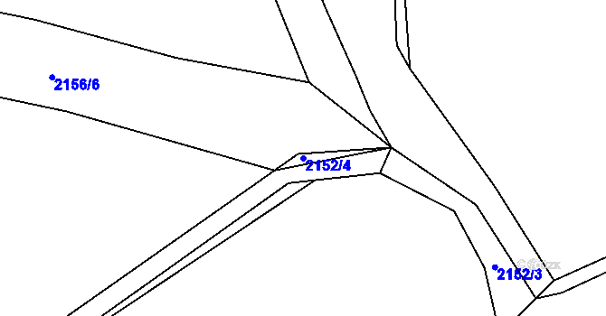 Parcela st. 2152/4 v KÚ Libušín, Katastrální mapa