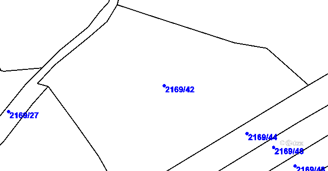 Parcela st. 2169/42 v KÚ Libušín, Katastrální mapa