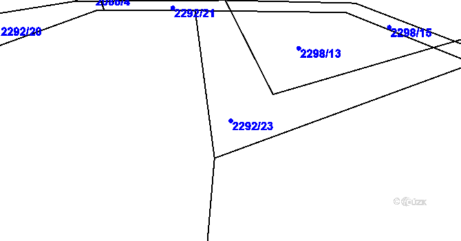 Parcela st. 2292/23 v KÚ Libušín, Katastrální mapa