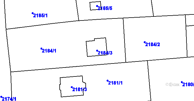 Parcela st. 2184/3 v KÚ Libušín, Katastrální mapa
