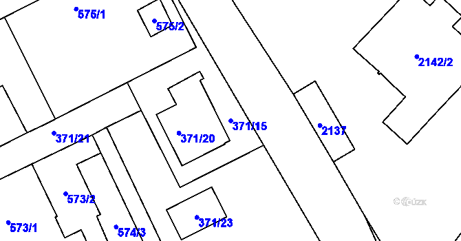 Parcela st. 371/15 v KÚ Libušín, Katastrální mapa