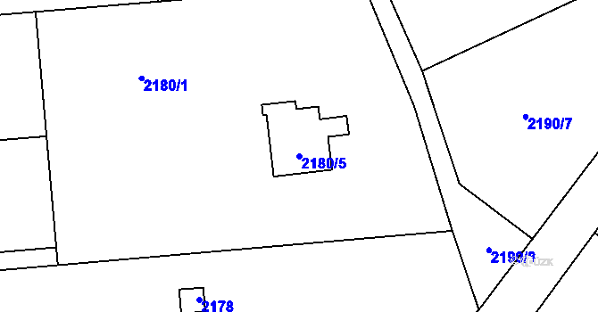 Parcela st. 2180/5 v KÚ Libušín, Katastrální mapa