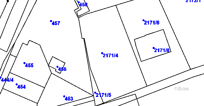 Parcela st. 2171/4 v KÚ Libušín, Katastrální mapa