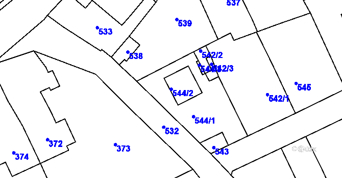 Parcela st. 544/2 v KÚ Libušín, Katastrální mapa