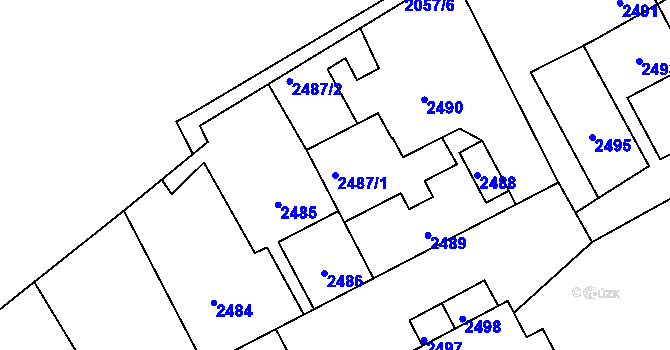 Parcela st. 2487/1 v KÚ Libušín, Katastrální mapa