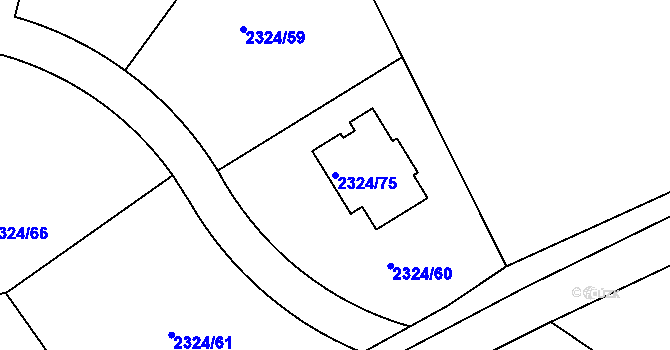 Parcela st. 2324/75 v KÚ Libušín, Katastrální mapa