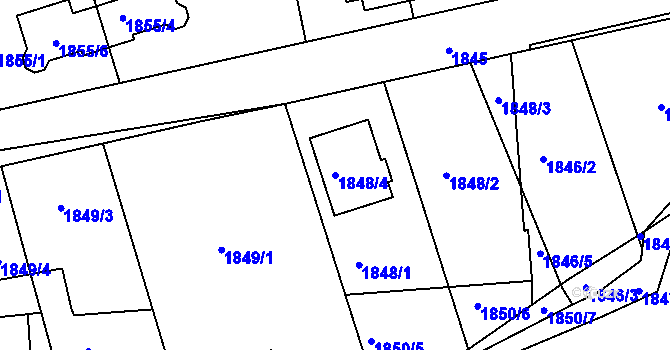 Parcela st. 1848/4 v KÚ Libušín, Katastrální mapa