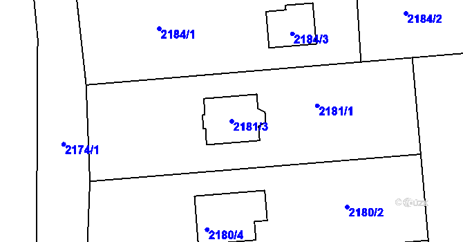 Parcela st. 2181/3 v KÚ Libušín, Katastrální mapa