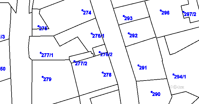 Parcela st. 276/2 v KÚ Libušín, Katastrální mapa