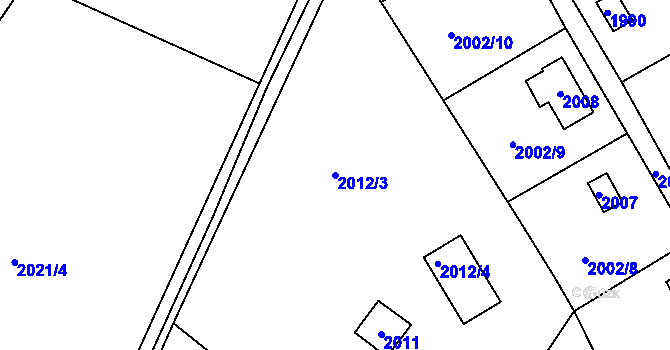 Parcela st. 2012/3 v KÚ Libušín, Katastrální mapa