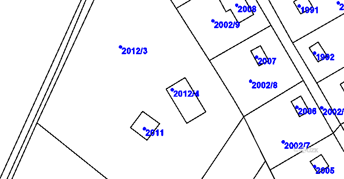 Parcela st. 2012/4 v KÚ Libušín, Katastrální mapa