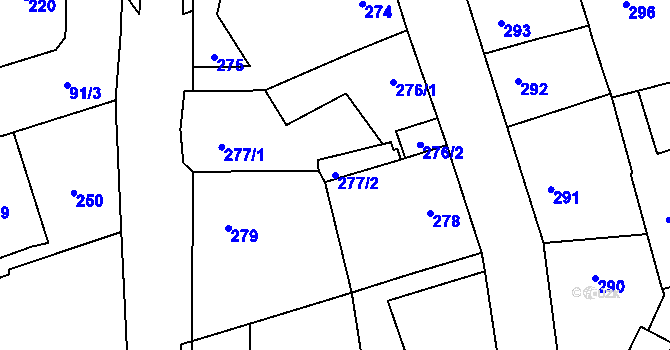 Parcela st. 277/2 v KÚ Libušín, Katastrální mapa
