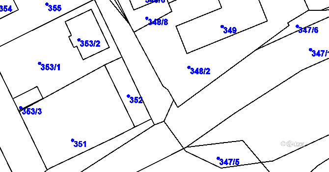 Parcela st. 350/3 v KÚ Libušín, Katastrální mapa
