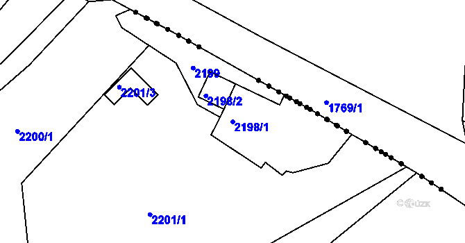 Parcela st. 2198/1 v KÚ Libušín, Katastrální mapa