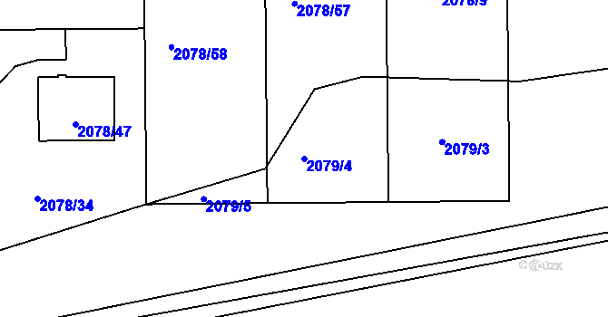 Parcela st. 2079/4 v KÚ Libušín, Katastrální mapa