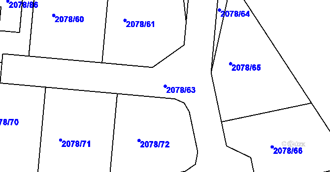 Parcela st. 2078/63 v KÚ Libušín, Katastrální mapa