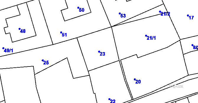 Parcela st. 23 v KÚ Libušín, Katastrální mapa