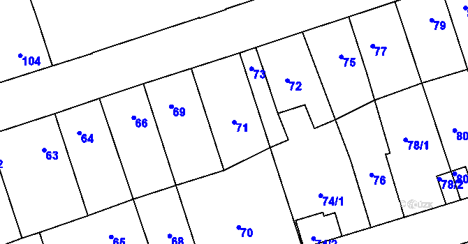 Parcela st. 71 v KÚ Libušín, Katastrální mapa