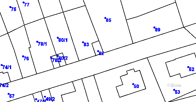 Parcela st. 82 v KÚ Libušín, Katastrální mapa