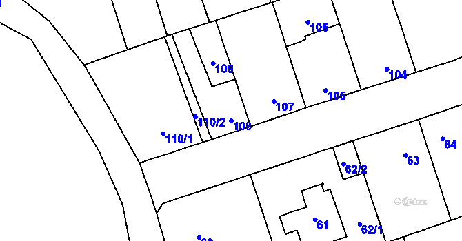 Parcela st. 108 v KÚ Libušín, Katastrální mapa