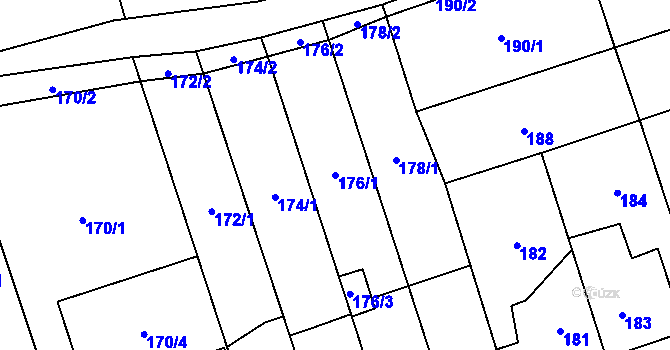 Parcela st. 176/1 v KÚ Libušín, Katastrální mapa