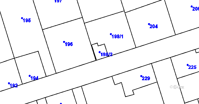 Parcela st. 198/2 v KÚ Libušín, Katastrální mapa