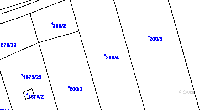 Parcela st. 200/4 v KÚ Libušín, Katastrální mapa