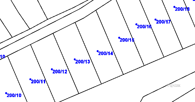 Parcela st. 200/14 v KÚ Libušín, Katastrální mapa