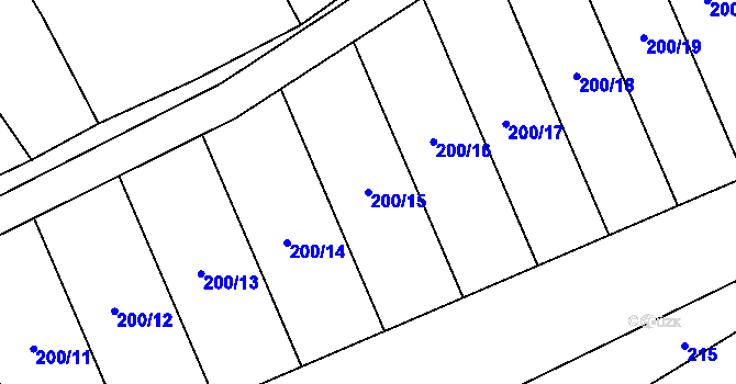 Parcela st. 200/15 v KÚ Libušín, Katastrální mapa